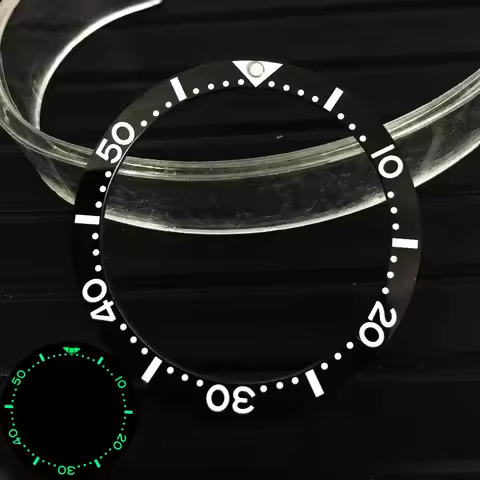 38MM C3 Green Luminous Ceramic Bezel Insert Fit Seiko SKX007 SKX009 SRPD Abalone Tuna NH35 NH36 Move