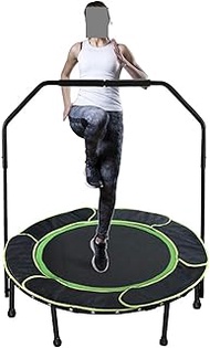 Foldable Mini Trampoline, Fitness Rebounder With Adjustable Foam Handle, Exercise Trampoline