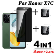 (4 trong 1) cho danh dự x7c HD + Kính cường lực chống nhìn trộm bảo vệ màn hình cho Honor x7c bảo vệ