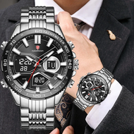 Lige นาฬิกาควอทซ์แบรนด์ชั้นนำสำหรับผู้ชายนาฬิกาทหารสแตนเลส Jam Tangan Sport ผู้ชายลำลองกันน้ำนาฬิกาข้อมือใหม่