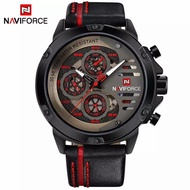 Jam Tangan Pria Naviforce 9110 Original Tali Kulit Chronograph
