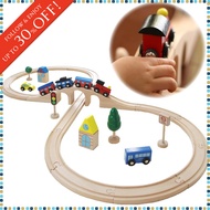 Daiwa Wooden Toy Train Track Set Standard [24 Pieces] - Figure Eight Set with 3 Connection Patterns 