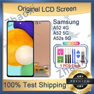 Original AMOLED Samsung Galaxy A52 4G 5G A52s LCD Display Touch Screen With Frame Replacement