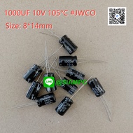 (จำนวน 10ชิ้น) คาปาซิเตอร์ 1000UF 10V 105C JWCO SIZE 8X12MM. สีดำ