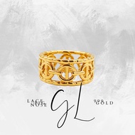 999 Gold Lace Pignose Ring