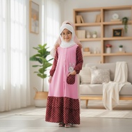 CARLINA Gamis Pevita Rabbit Polkadot Cantik Dress Anak Perempuan