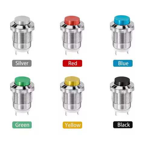 12mm Metal Button Switch Waterproof 1NO 3A High Head Momentary Suitable for doorbells Car start horn