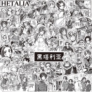 10/30/75pcs สีดําสีขาว Hetalia Axis Powers อะนิเมะสติกเกอร์กันน้ํา Graffiti DIY กระเป๋าเดินทางแล็ปท็