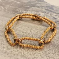 1973年 德國製 Christian Dior 迪奧 鍍金 麻花六環 古董手鍊