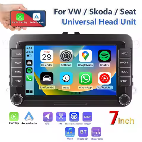 Android Car Radio Carplay for VW Golf MK5 MK6 Jetta Passat CC 7" Car Stereo GPS Wifi FM Audio Receiv