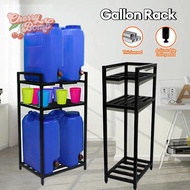 (Cherry Bomb) Metal Water Bottle Jug Holder 2/3 Tier Heavy Duty Water Cooler Jug Storage Rack Detach
