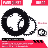 PASS QUEST Double Chainring 110BCD 50-34T 53-39T 54-40T For SHIMANO R7000/R8000 Bicycle Crankset Com