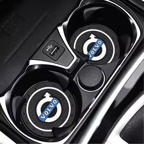 2Pcs Silicone Car Interior Coaster Water Cup Slot Mat Anti-slip Pad For Volvo XC90 V90 V60 XC60 V40 
