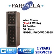 FARFALLA 18 Bottles Wine Cooler (Red and White) FWC-W2D60BK