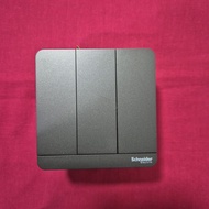 E8333L1LED-DG Triple Switch 3 Gang 1 Way Dark Gray AvatarOn Schneider Electric