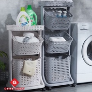 Bekas Basuh Bakul Dobi Baju 2/3 Tier Laundry Basket Bathroom Storage Basket Tempat Letak Baju Kotor