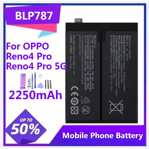 BLP787 Replacement Battery For OPPO Reno4 Pro Reno4Pro 5G 2250mAh 16.25Wh Battery with Tool