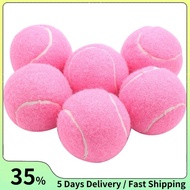 6Pcs Pack Pink Tennis Balls Wear-Resistant Elastic Training Balls 66mm Ladies Beginners Practice Ten
