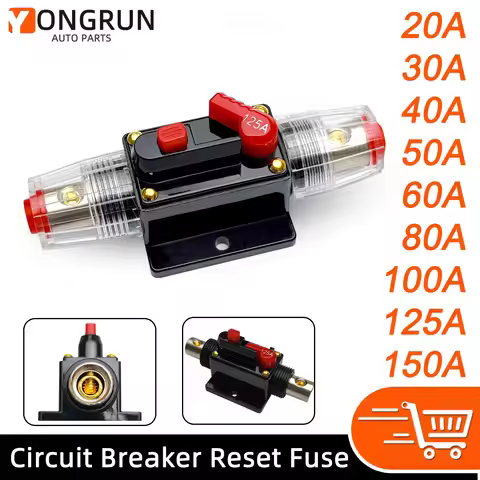 YONGRUN 20A-150A Resettable Circuit Breaker 12V-48V DC Automotive Ster Waterproof Fuse Circuit Break