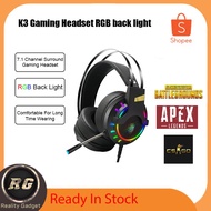 Premium RGB Gaming Headset alat dengar 7.1 channel surround & RGB BACK LIGHT PC / Computer/ Headphon