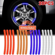 [Wholesale Prices]20Pcs Car Wheel Hub Reflective Sticker,Tire Rim Reflective Strips,Warning Reflective Film,Night Driving Car Bike Motorcycle Wheel Sticker,Luminous Auto Moto Decor