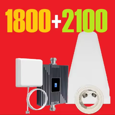 Dual 2-Band 1800 2100 MHZ Band B3 B1 Cellular Amplifier GSM dcs 4G LTE Cell Phone Signal Booster Net