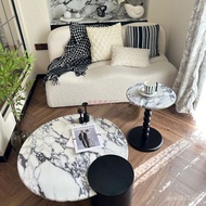 Small Small Apartment Simple Antique Chinese French Marble Coffee Table Household Round Coffee Table