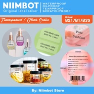 Thermal Label Sticker Niimbot B21 B1 B3S Sticker Refill Label - Clear Transparent