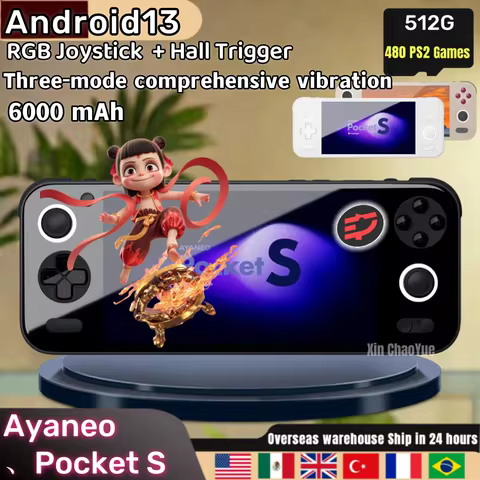 AYANEO Pockets S Retro Handheld Game Console Video Player Android G3X Gen2 1440P Hall rocker BT 5.3 