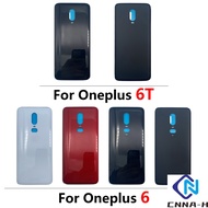 NEW 6 6T Back Door Case Battery Rear Glass Housing Back Cover Replacement Parts With STICKER Adhesive For Oneplus 6 6T