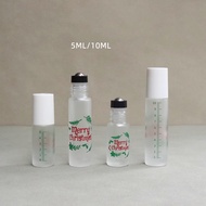 5ml 10ML Christmas Theme Roll-On Bottle Essential Oil Sub-Bottle Perfume Empty Bottle Transparent Fr