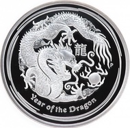 【最高等級】澳洲2012年生肖龍年「龍年」8.50澳元精製銀幣