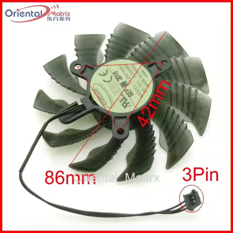 T129215SU 12V 0.50A 86mm 3Pin VGA Fan For Gigabyte GV-N1050D5-2GD GTX1050 GTX1060 Graphics Card Cool
