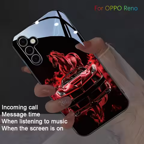 Shockproof Cartoon LED Case For Oppo Reno 14 12 11 F 10 5G 5 6 7 8 Lite Pro Plus Cover 8T 4G Flash L