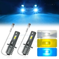 2pcs White Yellow Ice Blue LED Bulb H3 for H3 Fog Light Car Anti-Fog Headlight 80W IP68