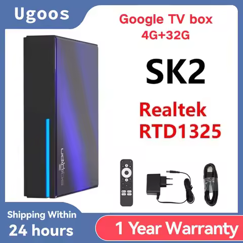 Ugoos Smart TV Box SK2 Android 12 ARM Cortex-A55 4GB 32GB Wifi6 BT5.2 100M Set Top Box Dolby Widevin