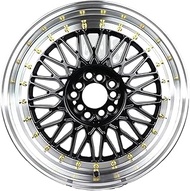ATATQW 1pcs 2ZW032 14 15 16 17Inch 4 5 8 10 Holes Double PCD Mesh Deep Dish Design Alloy Wheels Rims
