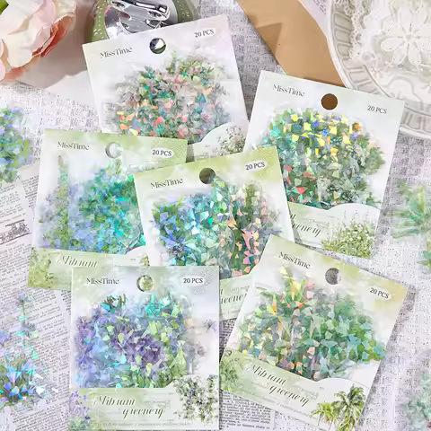 12packs/LOT lush and green series cute lovely retro decorative PET sticker