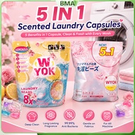 🔥🔥Japan Hot 5 IN 1 Laundry Capsules 8X Laundry Bead Fragrance & Anti-Mite 99% Antibacterial Multi-Pu