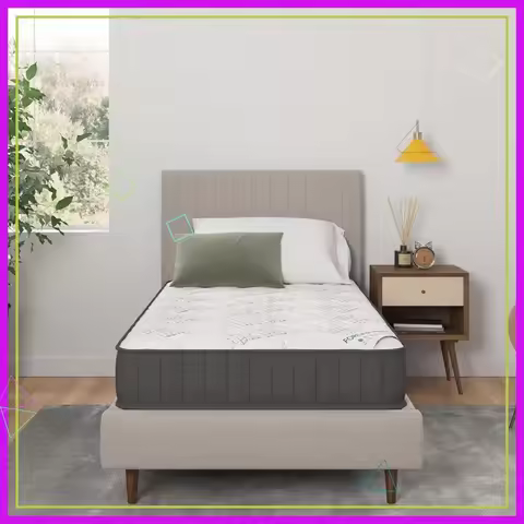 Firm Hybrid Twin Mattress 9" - Pocket Coils & CertiPUR-US Foam - Fiberglass-Free - Bed in a Box
