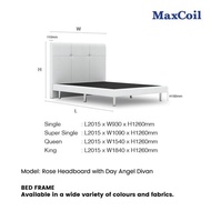 MAXCOIL Rose Headboard + Day Angel Divan Bed Frame