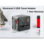 ☀️Ready Stock☀️WonTravel Universe Travel Adapter JY-190 2USB