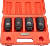 4-Piece 1/2 Inch Impact Wrench Socket Set 30 32 34 36 mm CR-MO Hexagonal Nut Socket Set