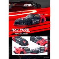 Inno LBWK Mazda RX7 (FD3S) LB-Super Silhouette Advan Livery IN64LBWKRX705 Black & Red (1:64)