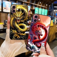 Super cool mighty red gold dragon plastic case for iphone 16 15 14 13 12 11 x xs xr 8 7 6 pro max pl