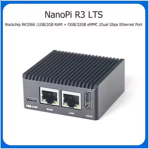 NanoPi R3S LTS Mini Soft Router With CNC Metal Case Rockchip RK3566 Android Box Dual Network Port De