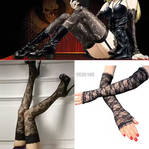 Socks Death Note Misa Tights Sun Protection Socks Lace Sleeve Death Note Misa Amane Stockings Cospla