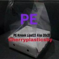 PE Clear Plastic Bag with Max Base 20x20 cm, pack of 50 pcs