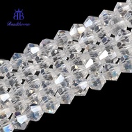 10strands Transparent Electroplate Glass Beads Strands AB color Faceted Bicone Clear AB 3.5-3.8mm 10