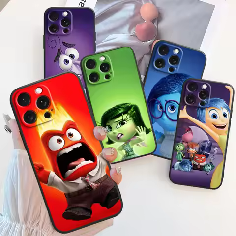 Disney Inside Out 2 Joy Cute For iPhone 15 14 13 12 11 XS XR X 8 7 SE Pro Max Plus Mini Black Cover 